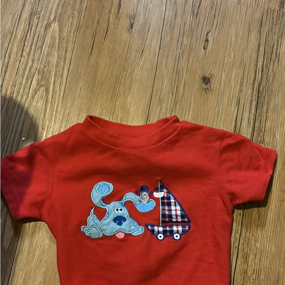 Red Kids Short Sleeve Tee blues clues vintage shirt